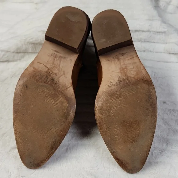 Madewell Charley Size 8.5 M Chestnut Brown Leather Booties Zip Cowboy Western - Picture 11 of 14